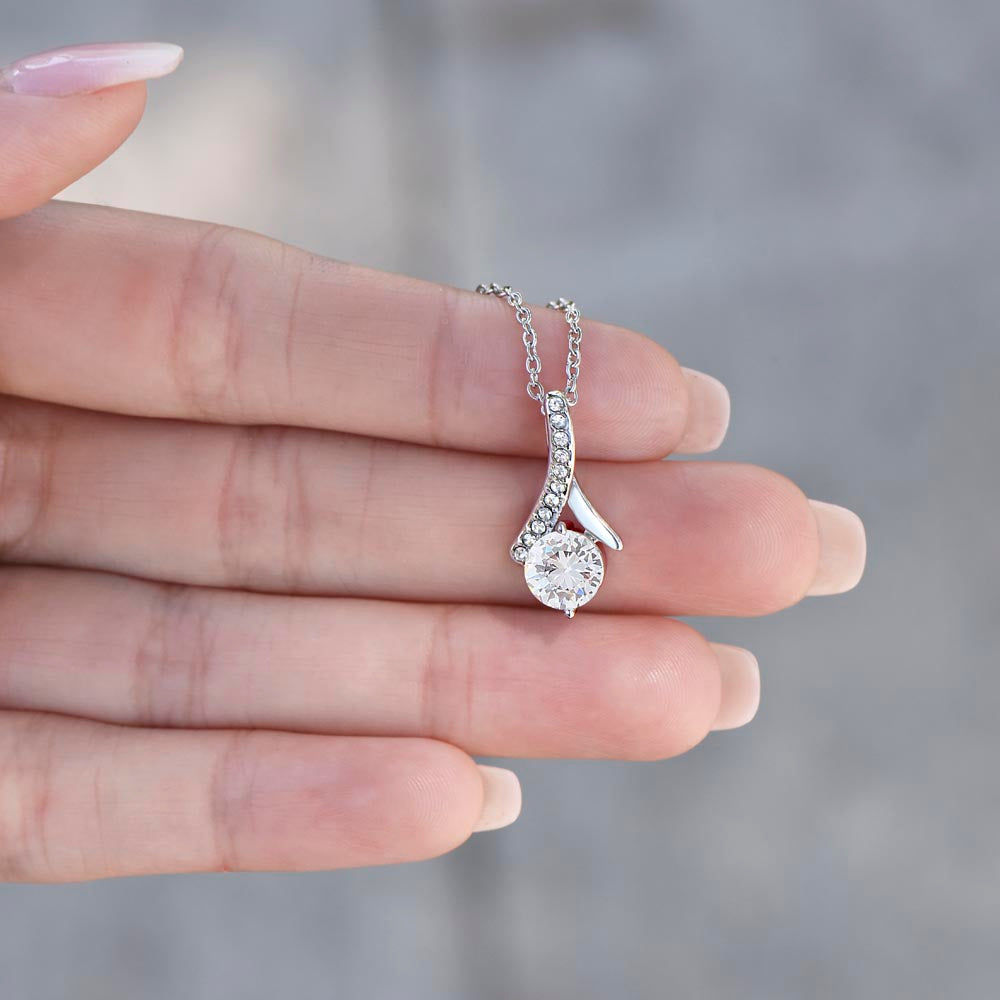 To My Sister - Unwavering Trust - Floral Message Ribbon Necklace