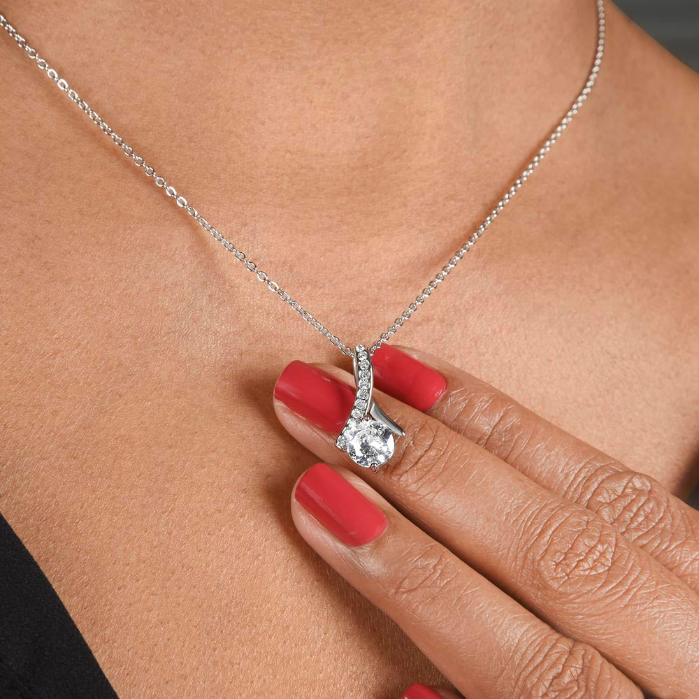 To My Sister - Unwavering Trust - Floral Message Ribbon Necklace