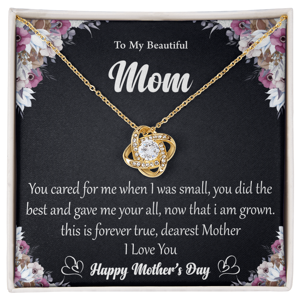To My Beautiful Mom - Eternal Love Knot Necklace - Mother's Day Gift