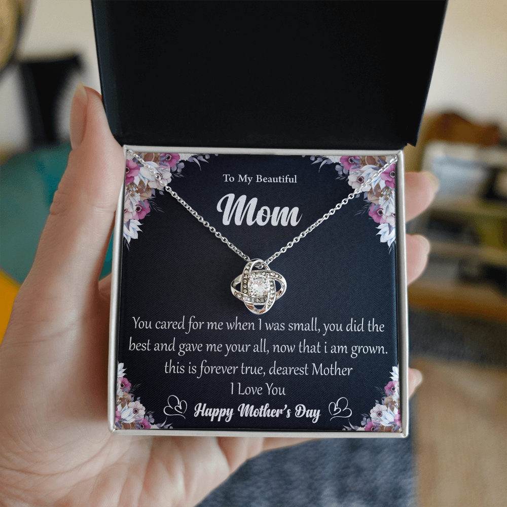 To My Beautiful Mom - Eternal Love Knot Necklace - Mother's Day Gift
