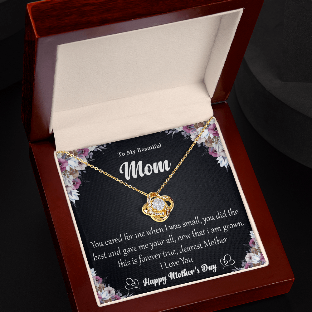 To My Beautiful Mom - Eternal Love Knot Necklace - Mother's Day Gift