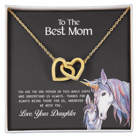 To My Mom - Magical Bond - Unicorn Mother & Daughter Necklace