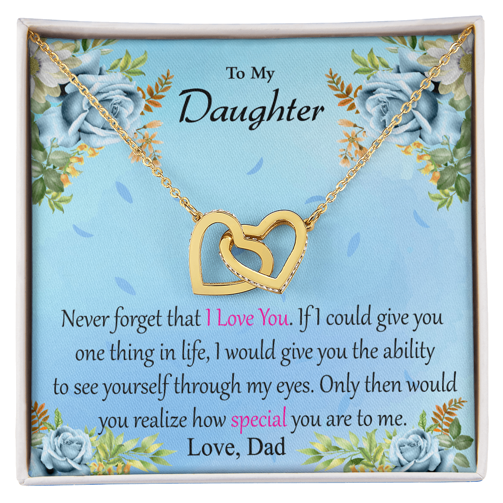 To My Daughter - Through My Eyes - Interlocking Hearts Necklace