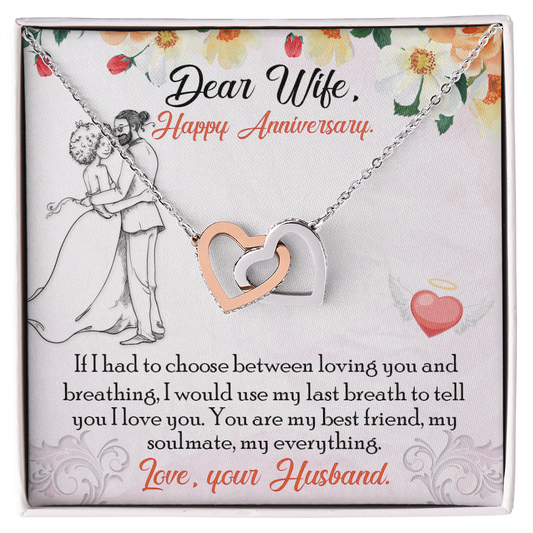 To My Wife - Eternal Love - Interlocking Hearts Necklace