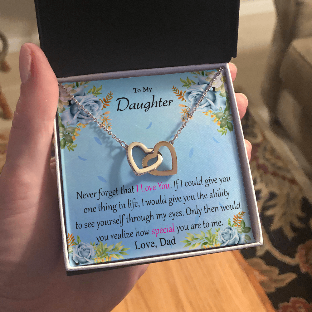 To My Daughter - Through My Eyes - Interlocking Hearts Necklace
