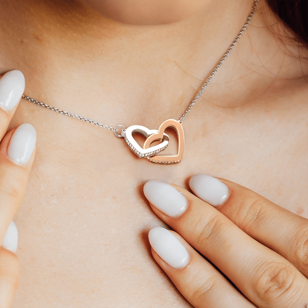 To My Beautiful Mom - Gratitude Love Message - Interlocking Hearts Necklace