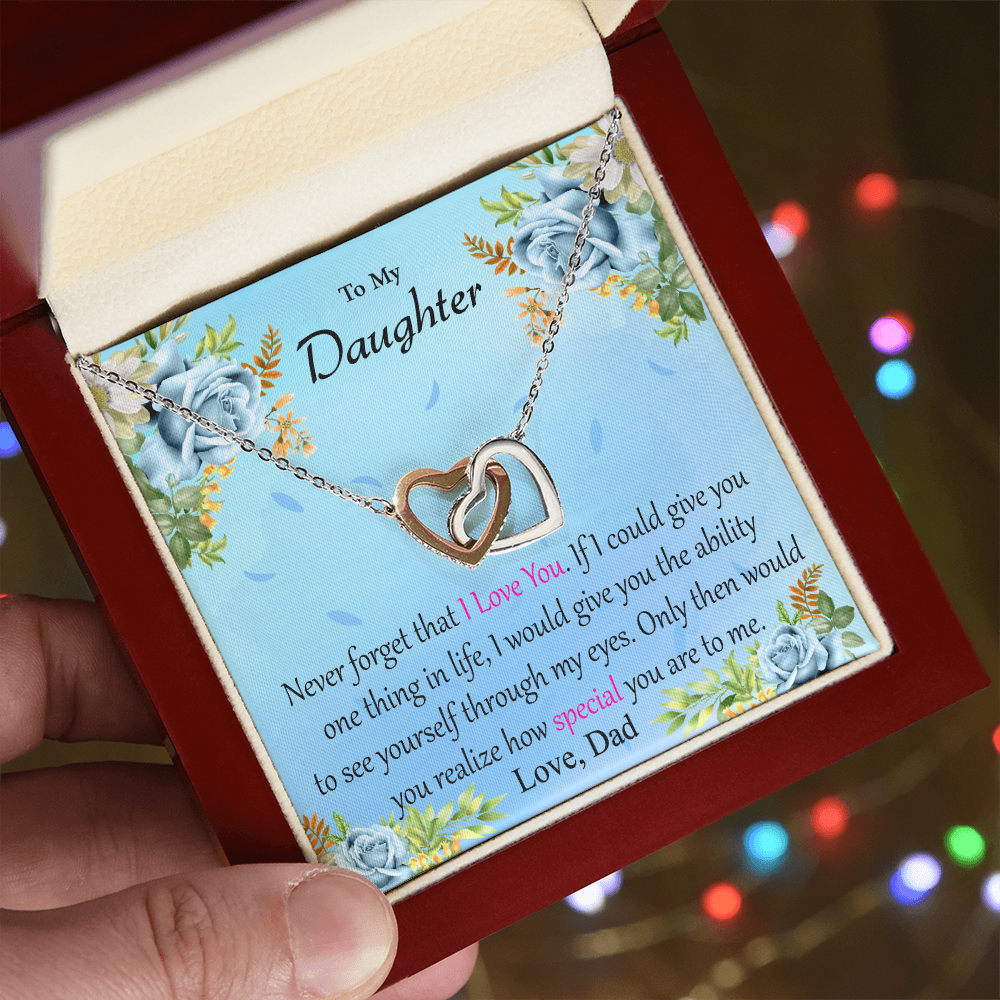 To My Daughter - Through My Eyes - Interlocking Hearts Necklace