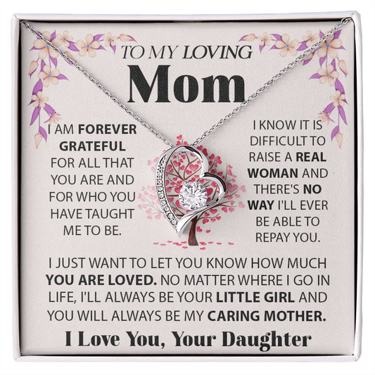 To My Mom - Forever Grateful Heart Tree Necklace