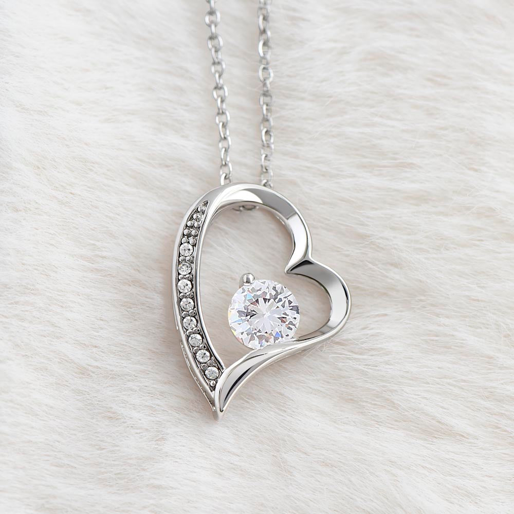To My Beautiful Daughter - Eternal Love Message - Floral Heart Necklace