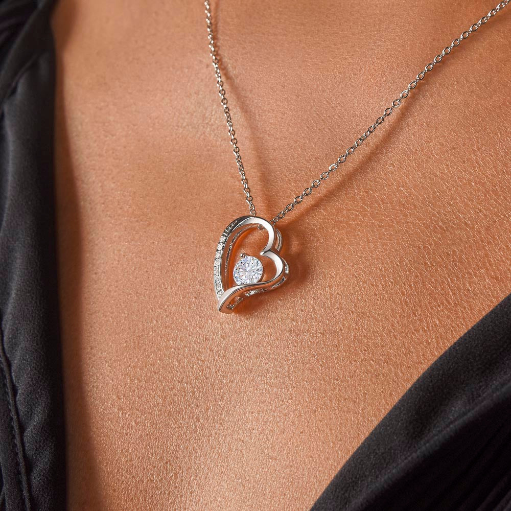 To My Beautiful Daughter - Eternal Love Message - Floral Heart Necklace
