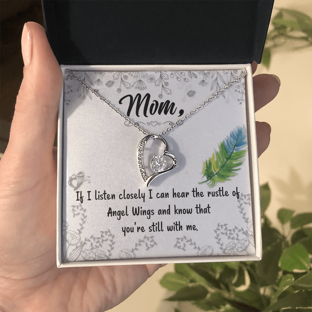 To My Mom - Angel Wings Memorial Pendant - Remembrance Necklace